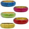 Brass Bangle with Colorful Bone (5 Colors)