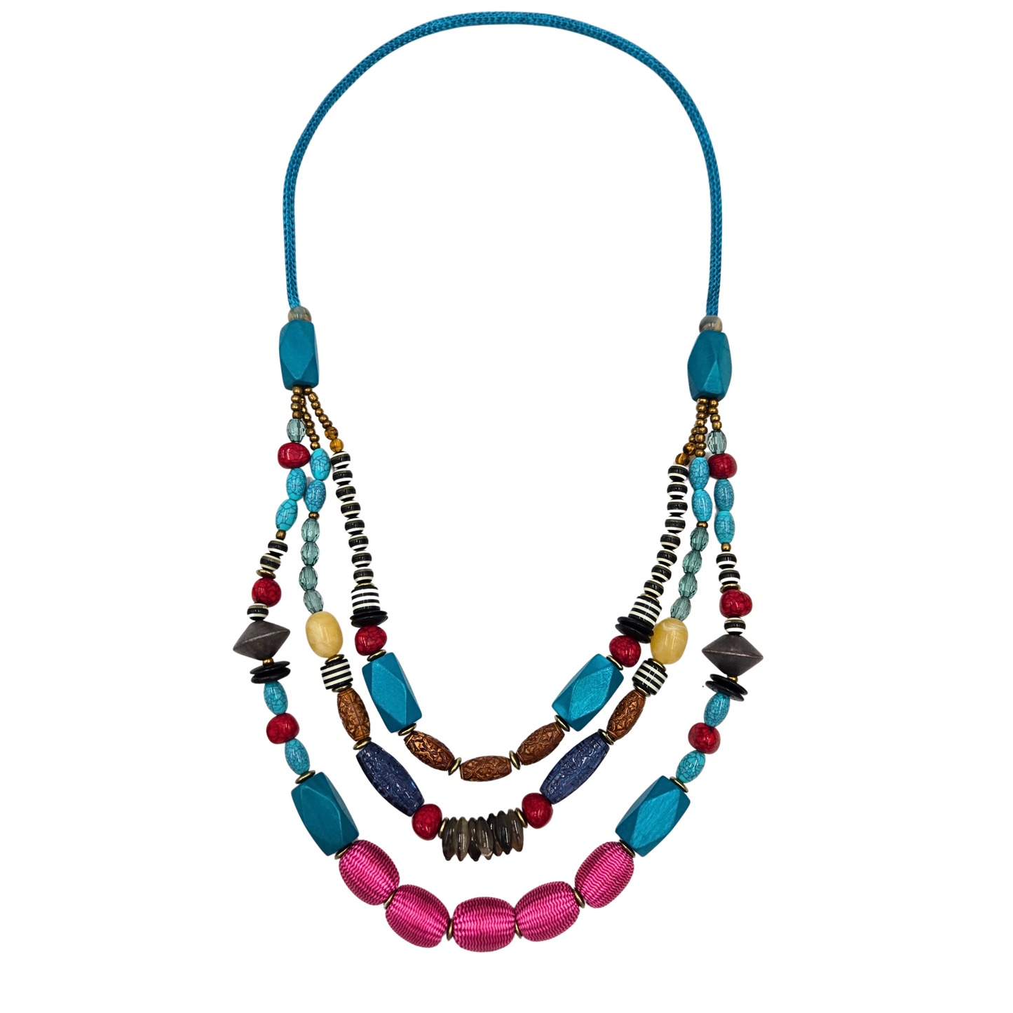 Layered Turquoise Beaded Necklace