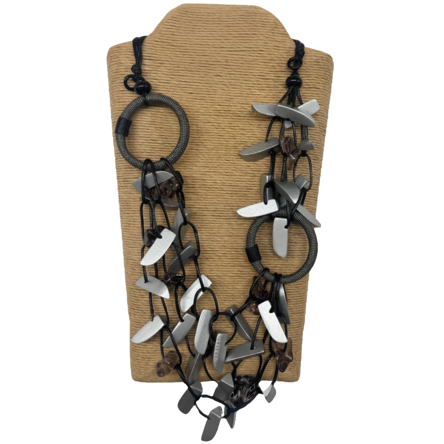 Gunmetal & Silver Statement Necklace