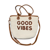 Woven "Good Vibes" Tote