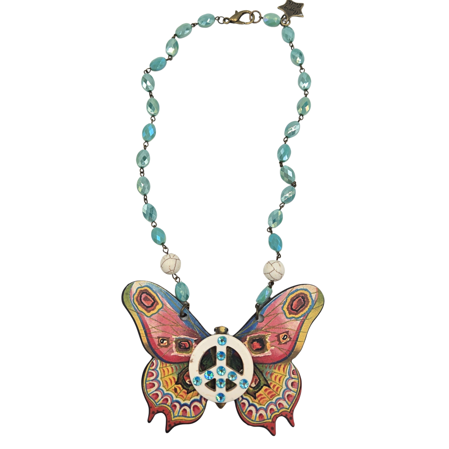 Gypsy South - Groovy Blue Butterfly Necklace