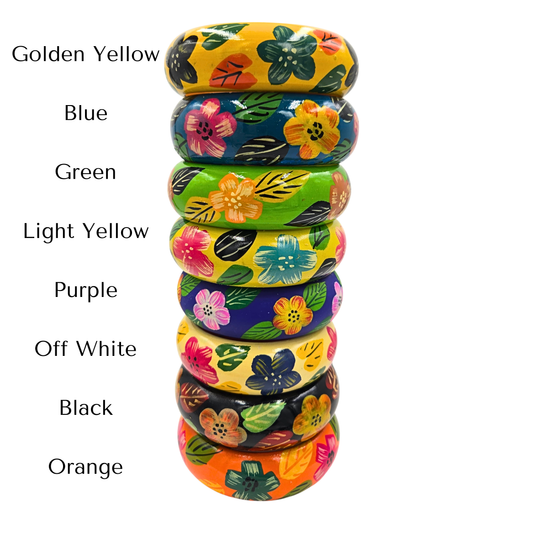 One Inch Hawaiian Floral Bangle (8 colors)