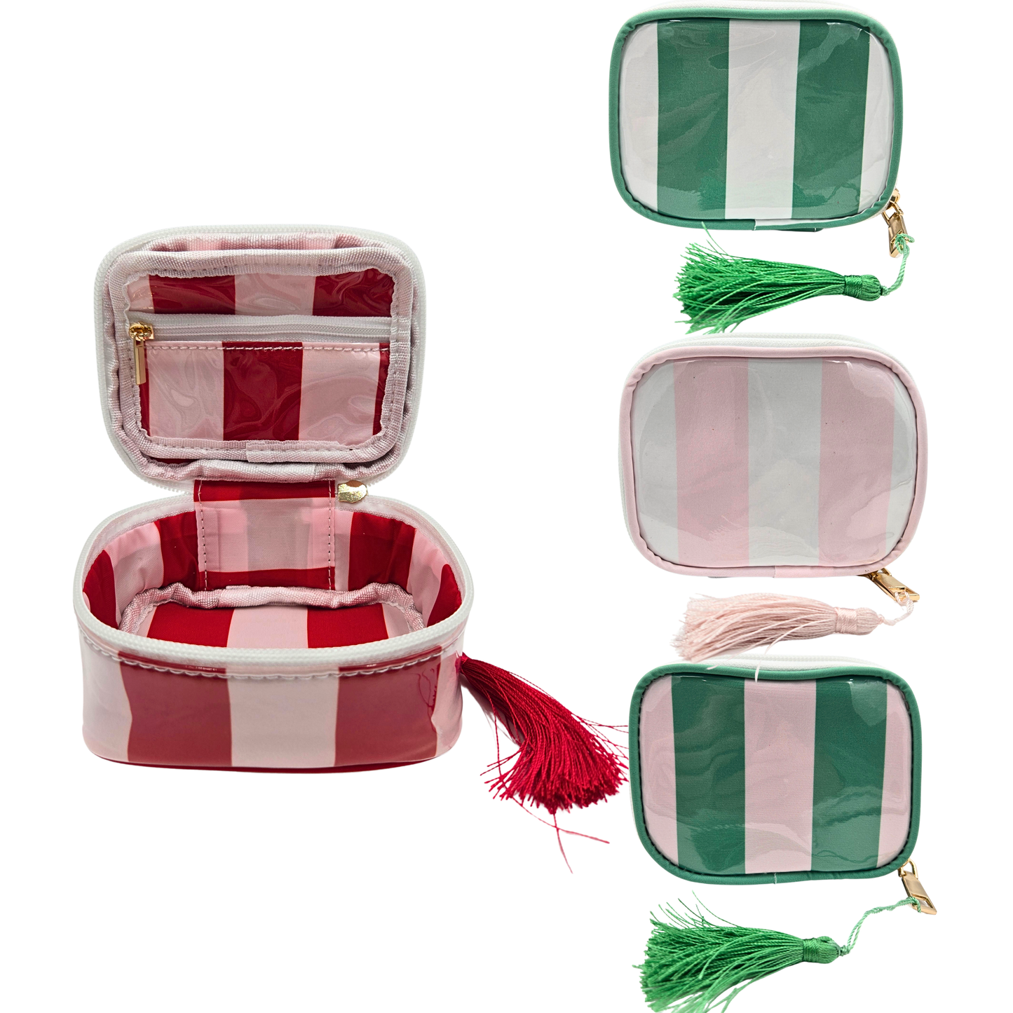 Striped Travel Jewelry Case (4 colors)