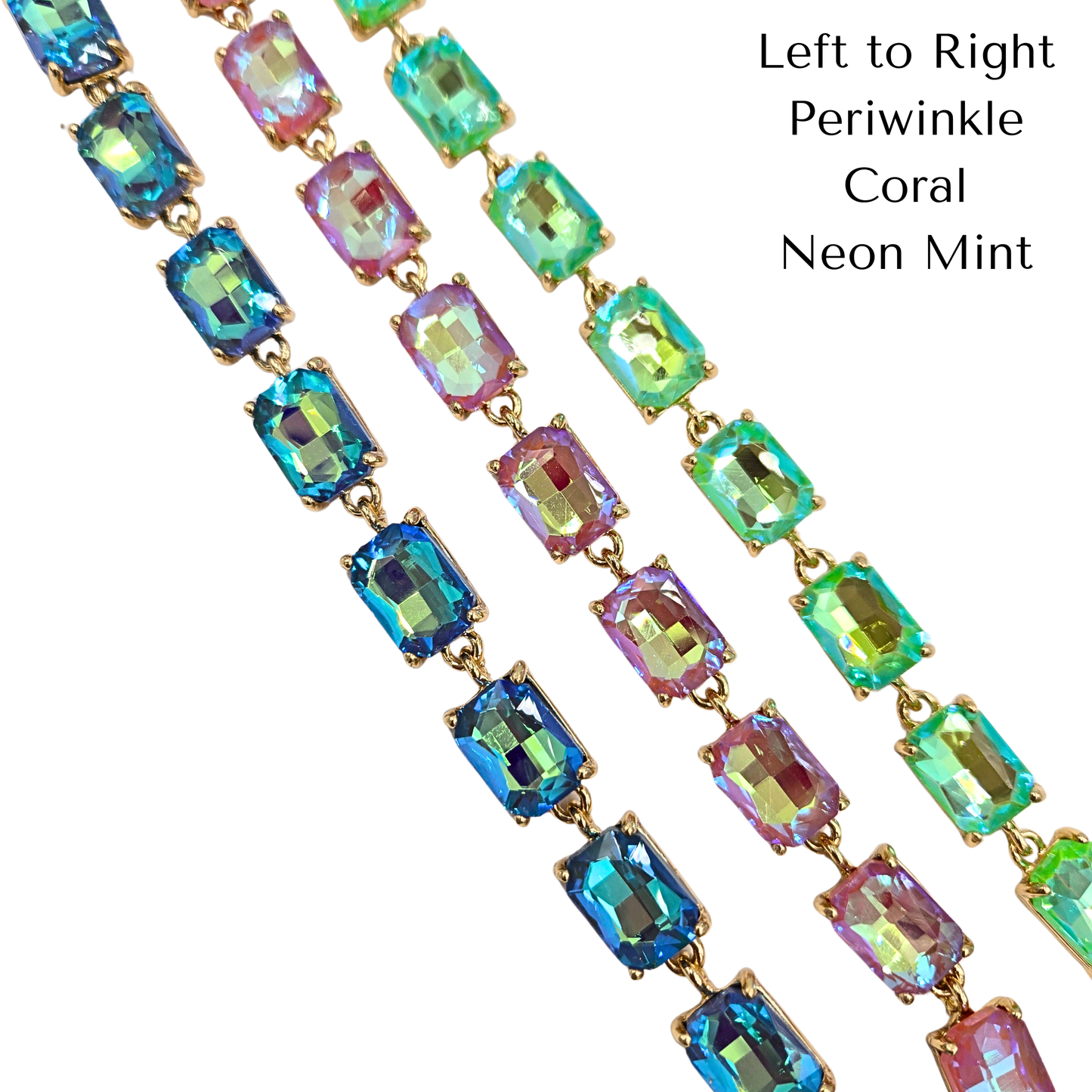 Iridescent Rectangle Jewel Bracelet (11 colors)
