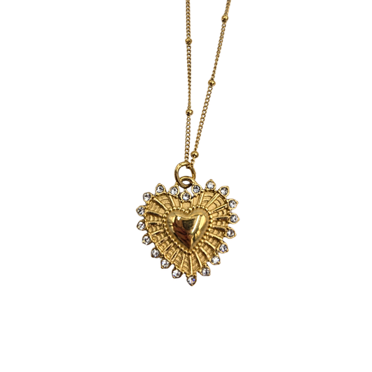 Halo Heart Pendant Necklace
