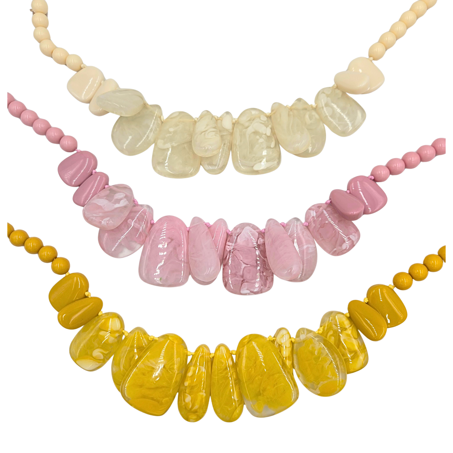 Marble Ripple Stone Statement Necklace (3 colors)