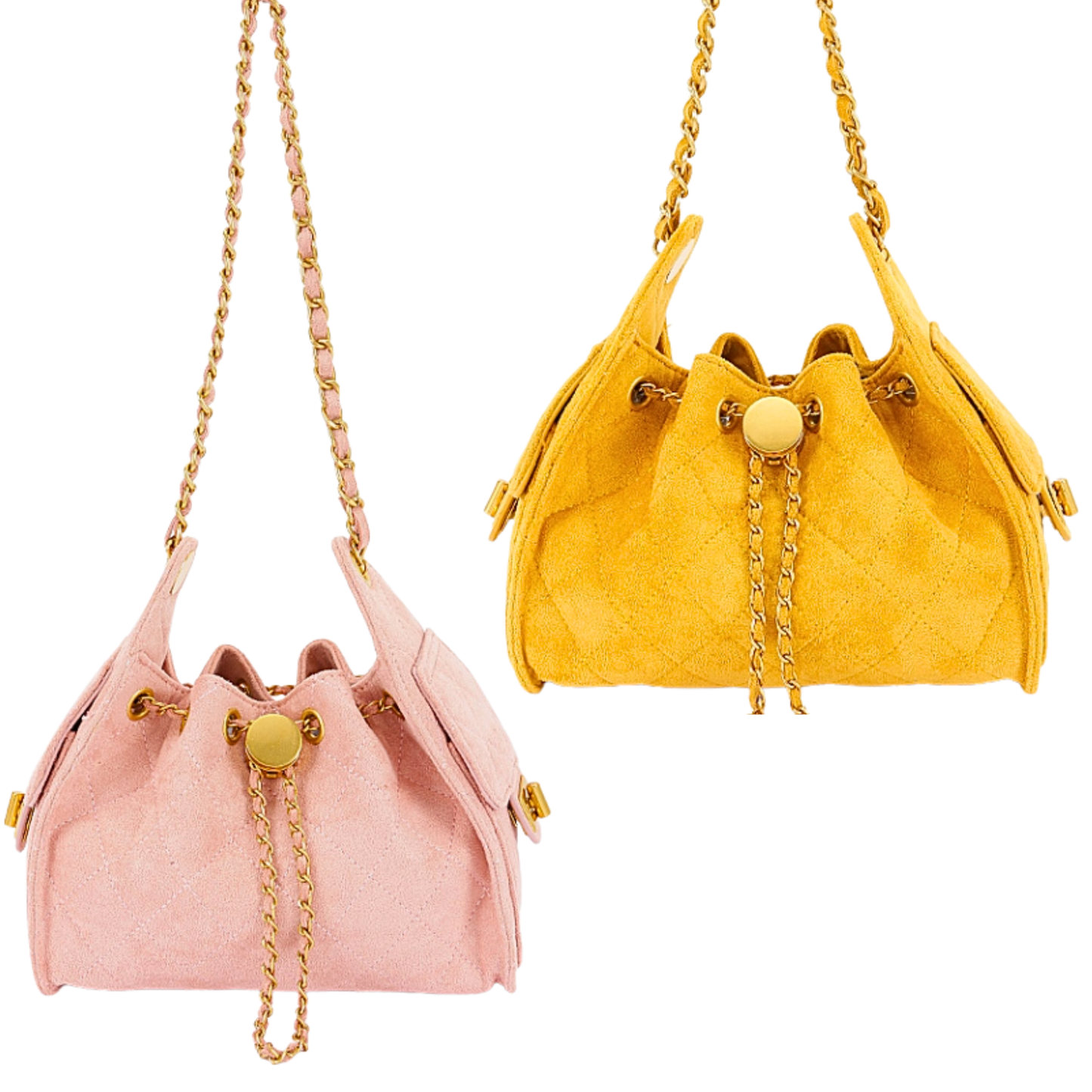 Quilted Faux Suede Shoulder Bag (2 colors)