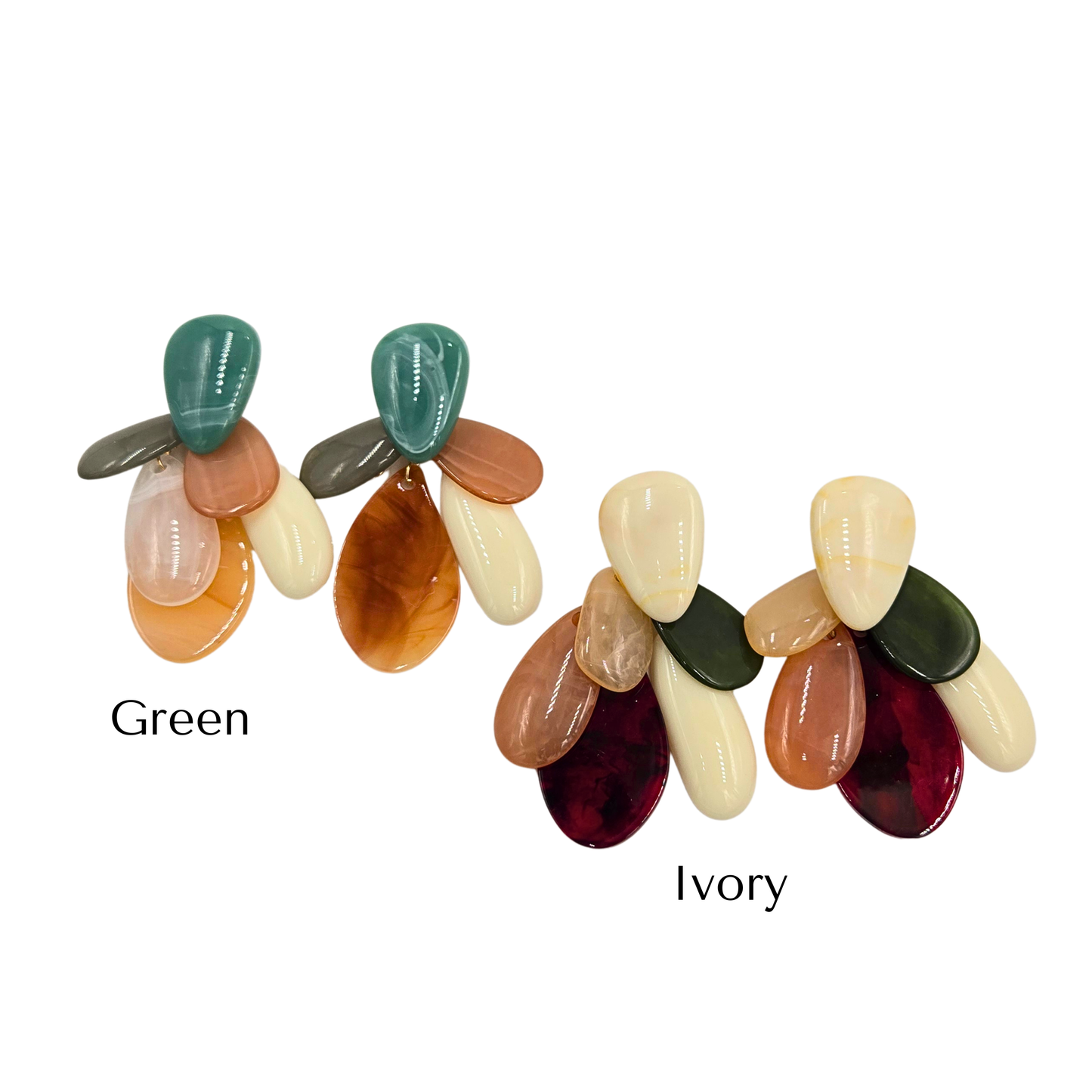 Tiered Teardrop Cluster Statement Earrings (2 Colors)