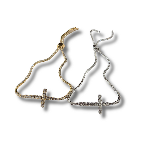 Dainty Cross Slide Bracelet (2 colors)