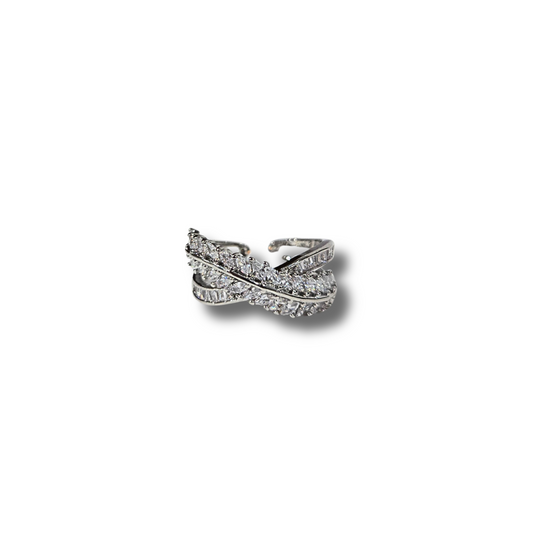 Crossed Vine Adjustable Ring