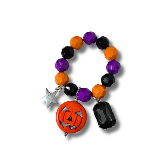Jack-O'-Lantern Bauble Charm Bracelet
