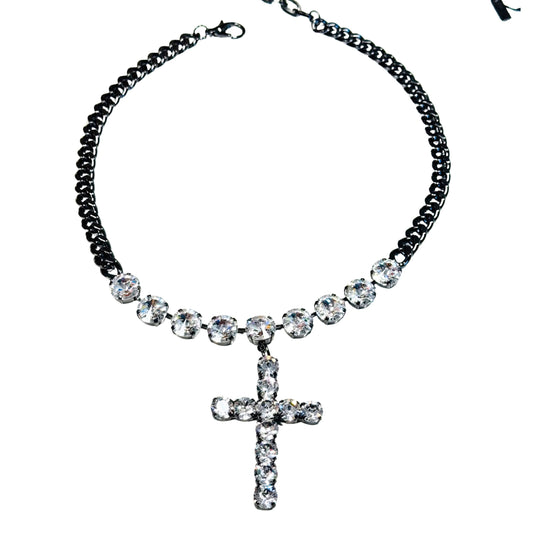 TOVA - Sofitella Necklace - Gunmetal Clear