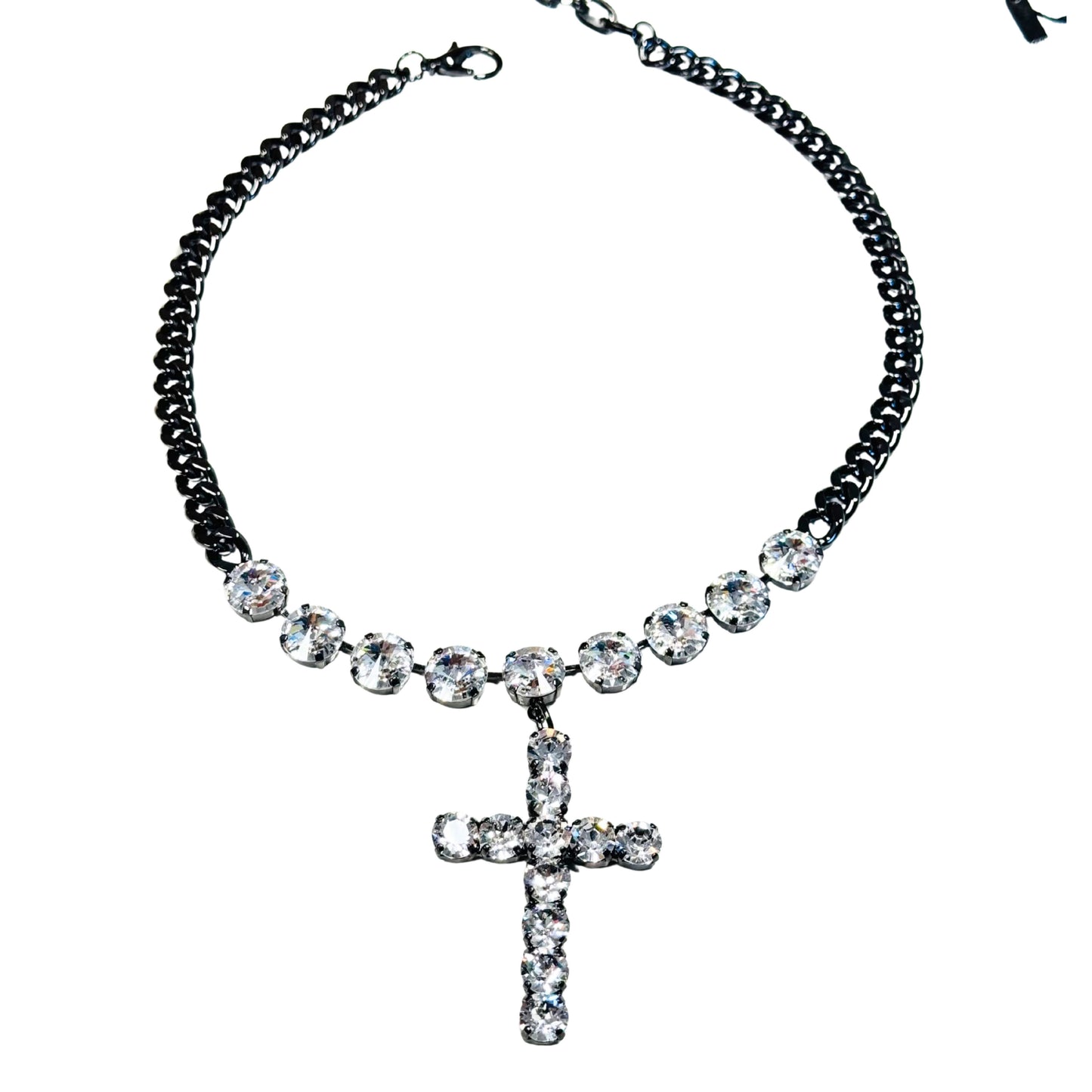 TOVA - Sofitella Necklace - Gunmetal Clear