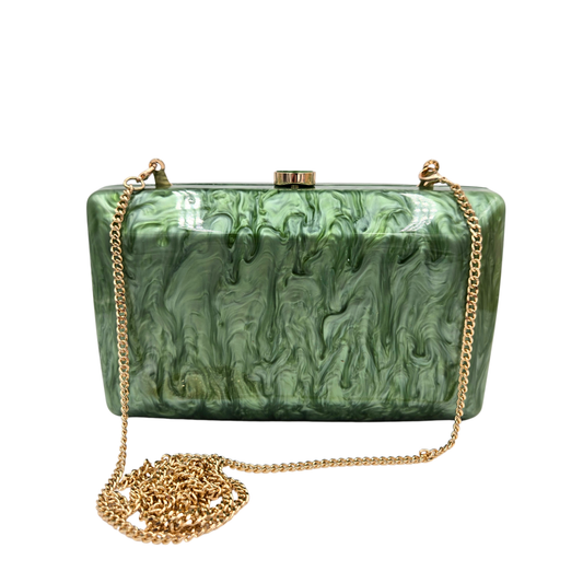 Sage Green Marble Rectangle Clutch