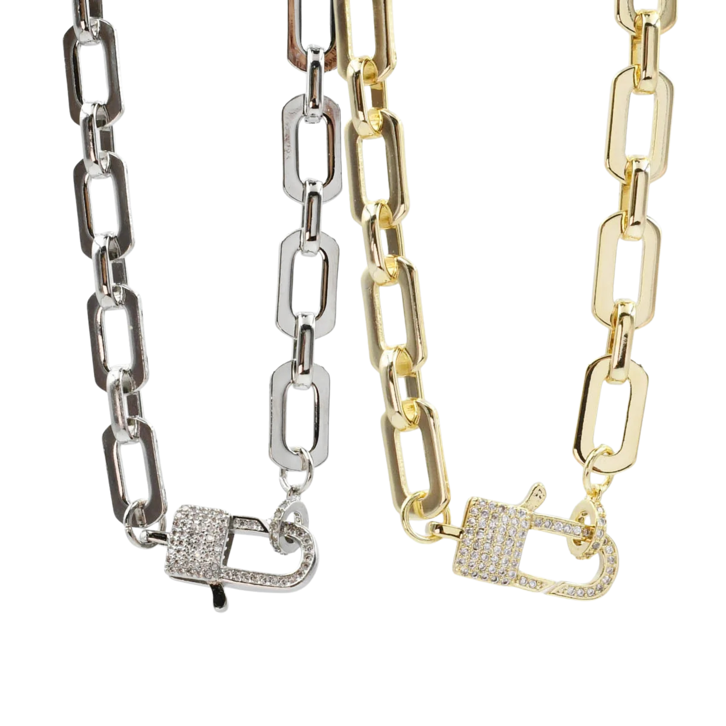 TJ - Lock Crystal Necklace (2 colors)