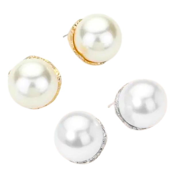 Luna Pearl Stud Earring (2 Colors)