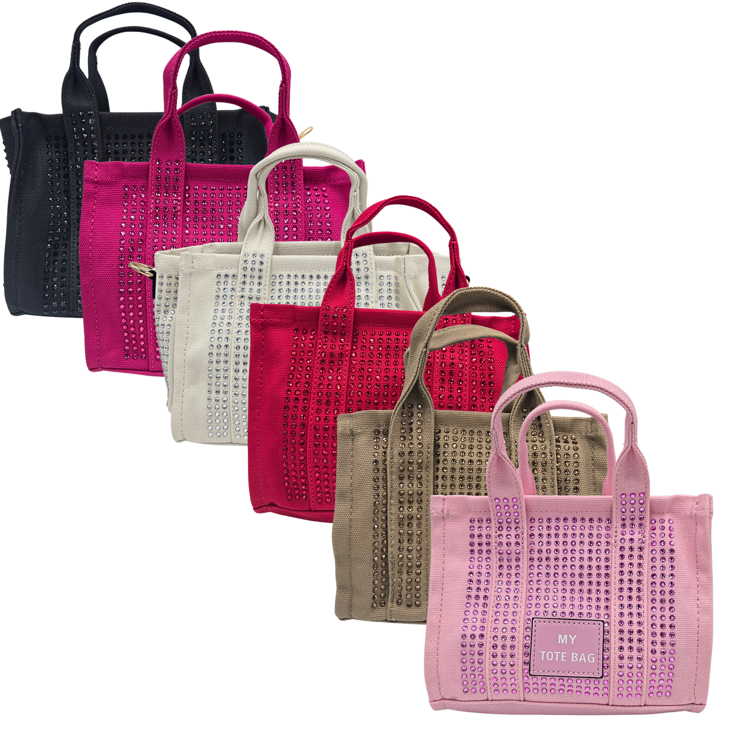 Jeweled Mini Canvas Tote Bag (6 colors)
