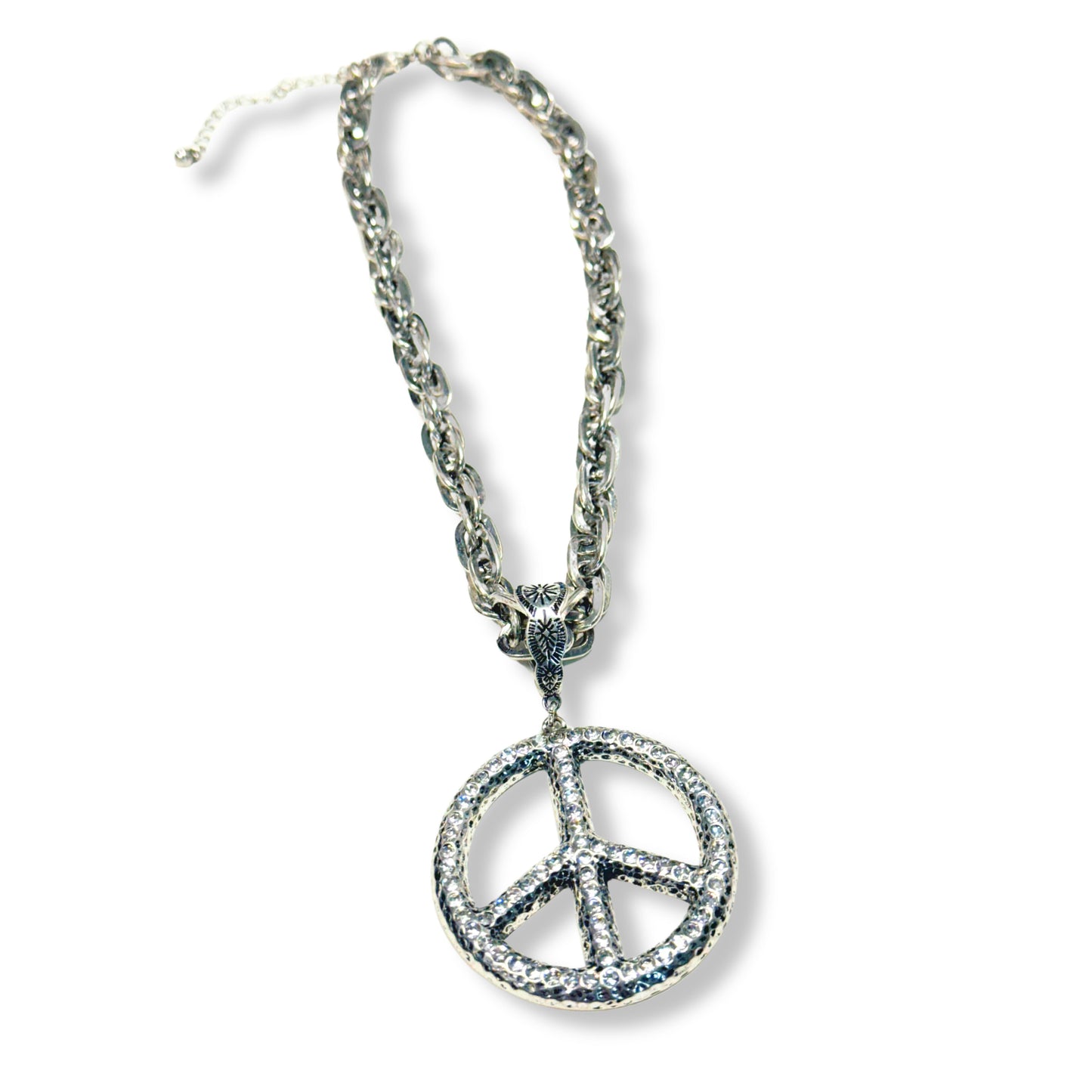 Chain Peace Sign Twisted Chain Peace Sign Necklace – Walker Rose Boutique