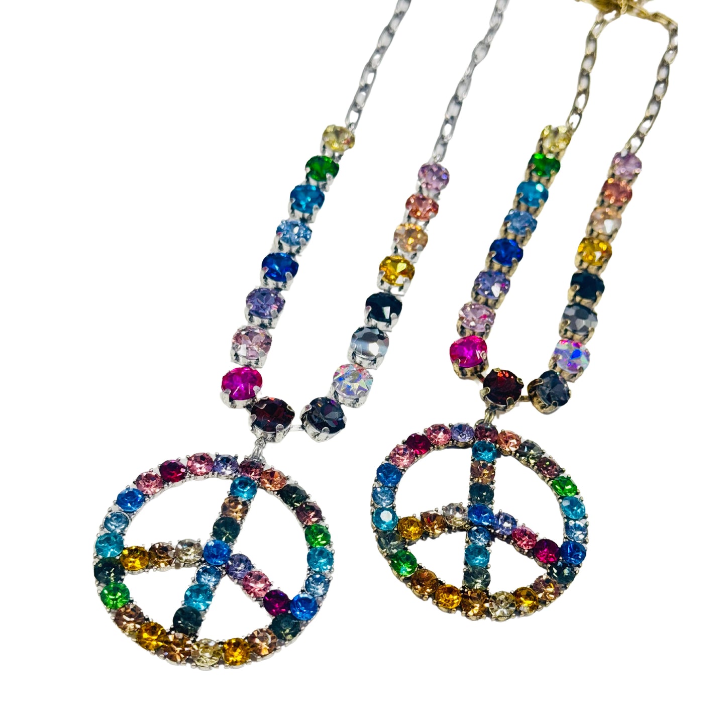 Multicolor Peace Crystal Necklace - 2 colors!