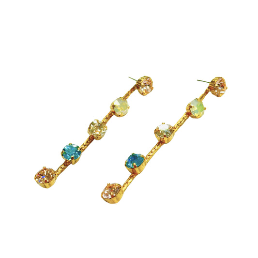 TOVA - The Lilith Earrings - Aqua Champagne Mix