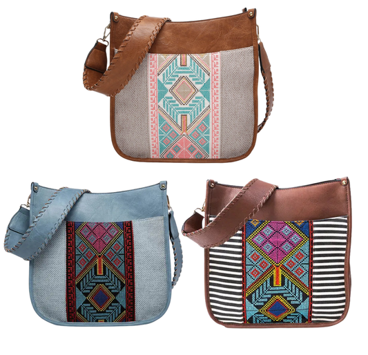 Chloe Tribal Crossbody w/ Guitar Strap (3 Colors)