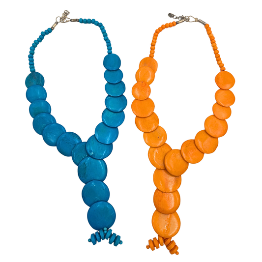 Buffalo Bone Disc Y-Necklace (2 Colors)