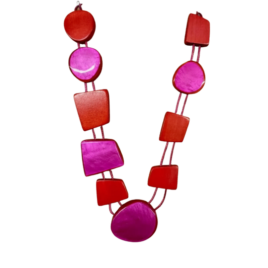 Orange and Fuchsia Pendant Necklace