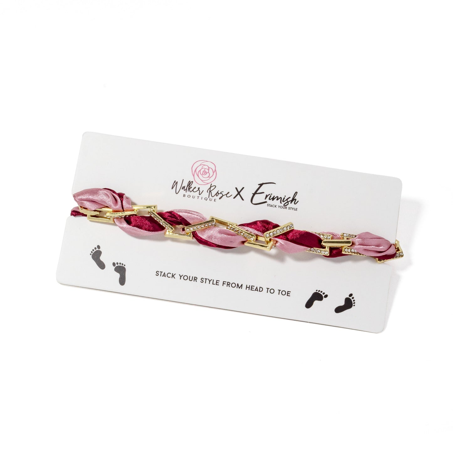 Erimish x Walker Rose Pink Ribbon Anklet