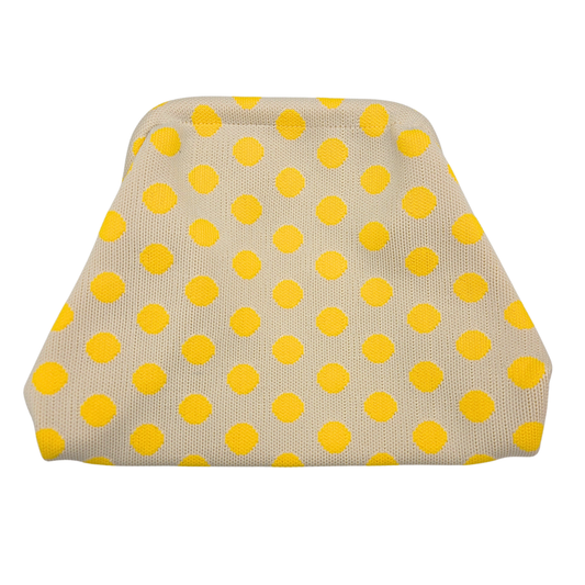 Yellow Polka Dot Woven Clutch