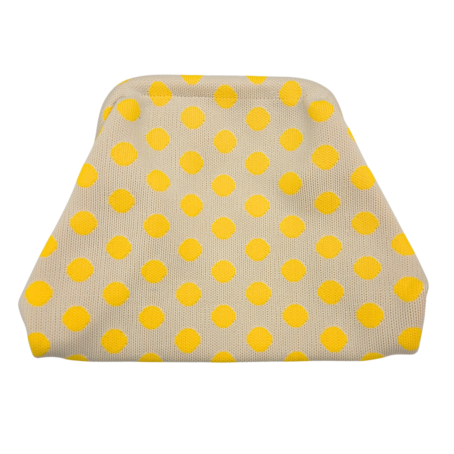 Yellow Polka Dot Woven Clutch