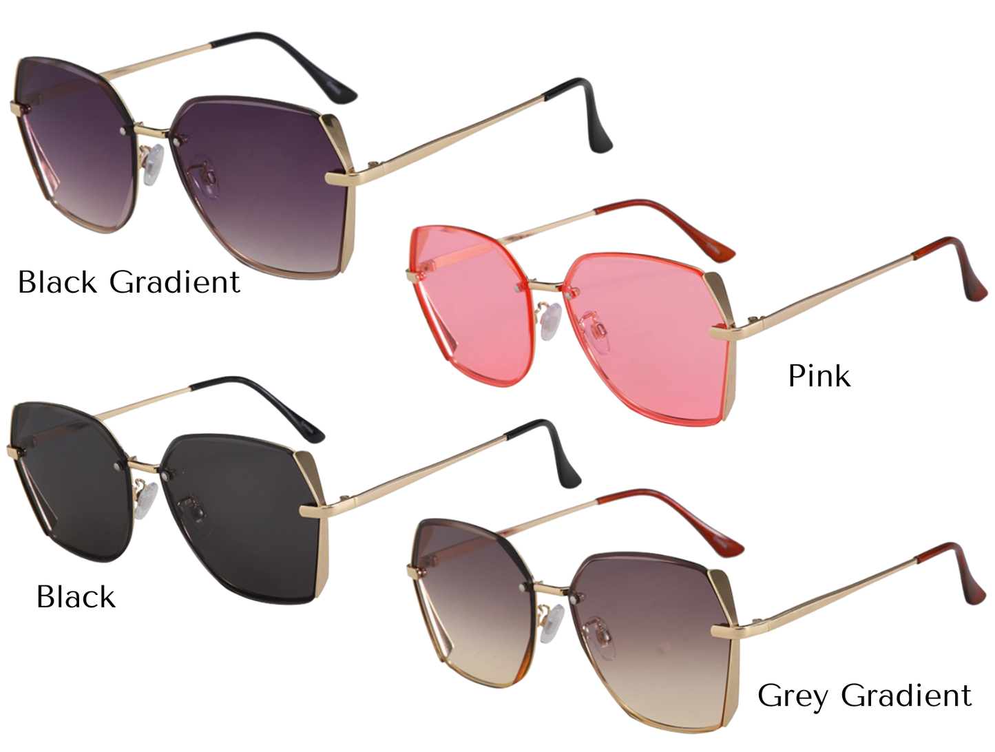 Large Geometric Frame Sunglasses (4 colors)