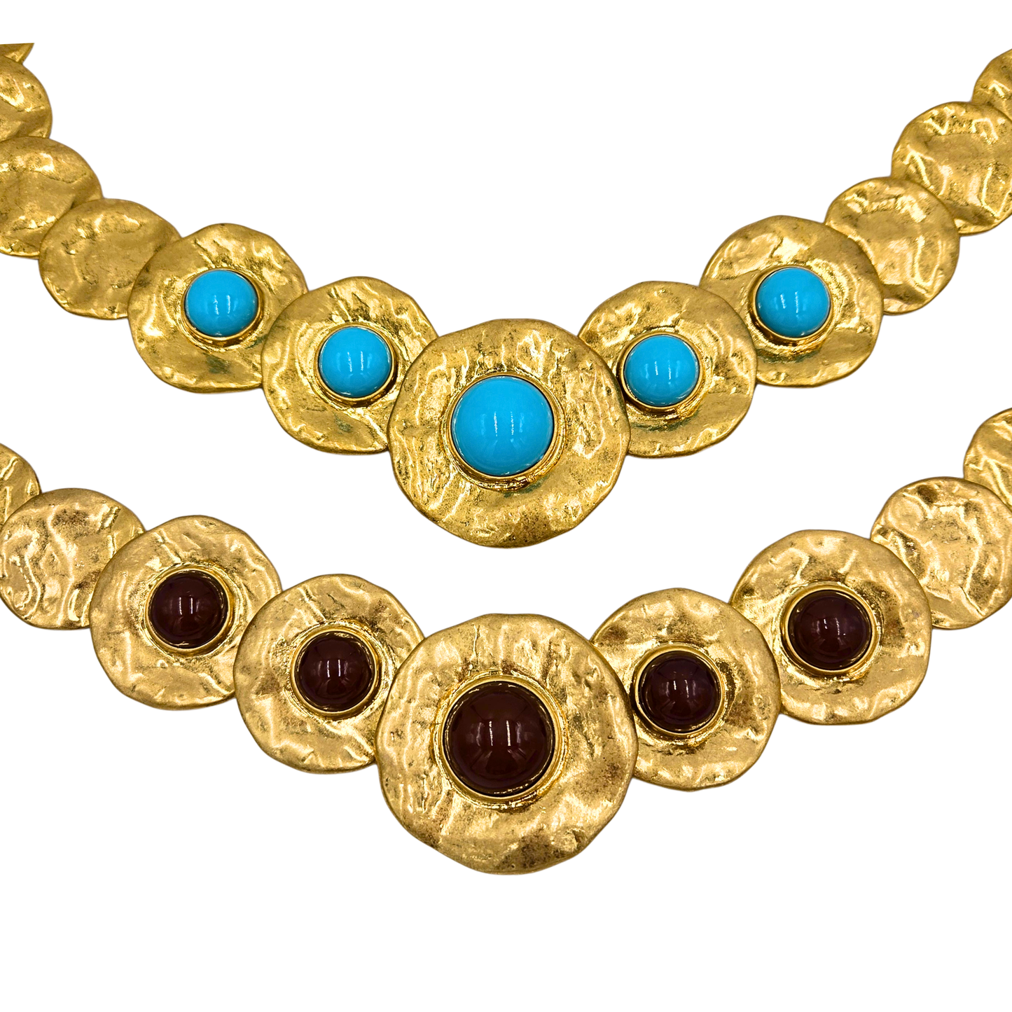 Gold Chunky Round Pendant Necklace (2 colors)