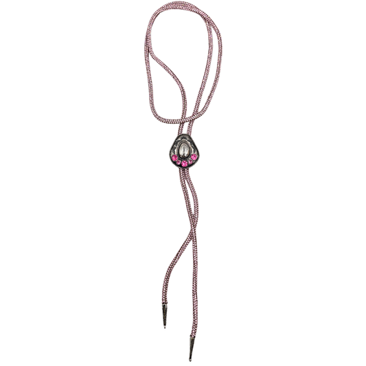 Pink Glitter Bolo Necklace