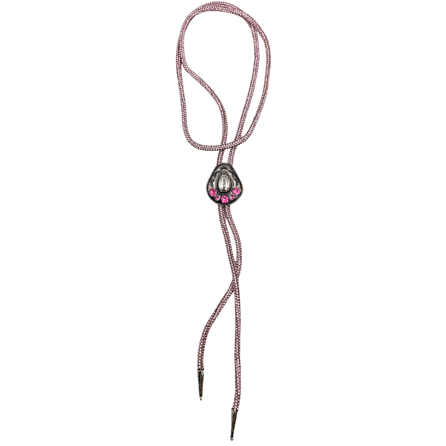 Pink Glitter Bolo Necklace