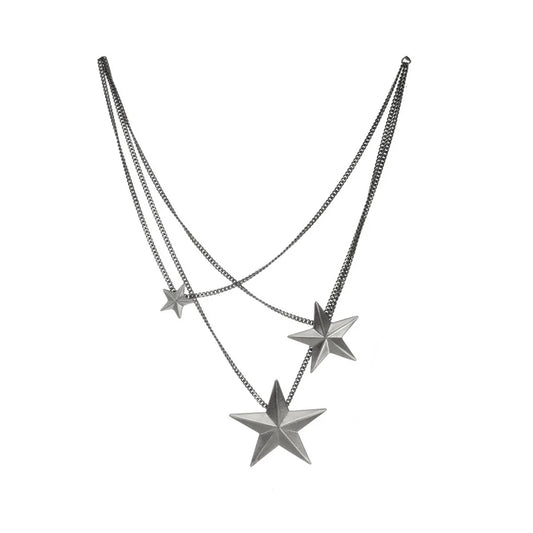 TOVA- Brazil 3 Star Necklace - Antique Silver