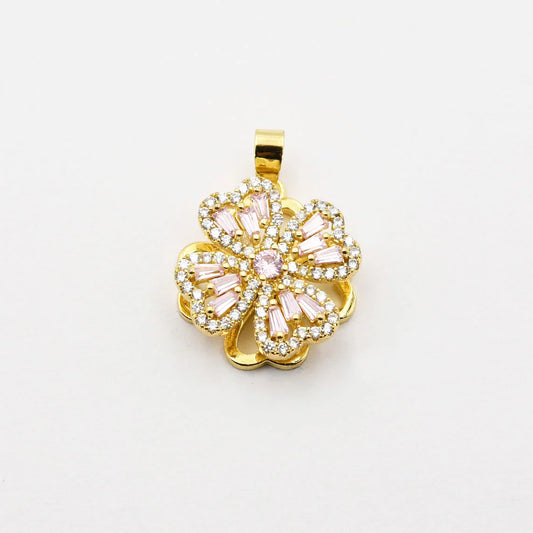 TJ - Pink Crystal Flower Charm