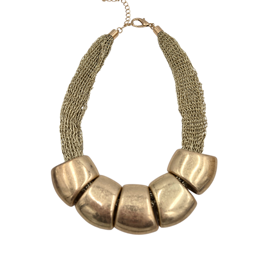 Chunky Geometric Gold Mesh Necklace