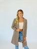 Brown Houndstooth Trench Coat (Reg & Plus)