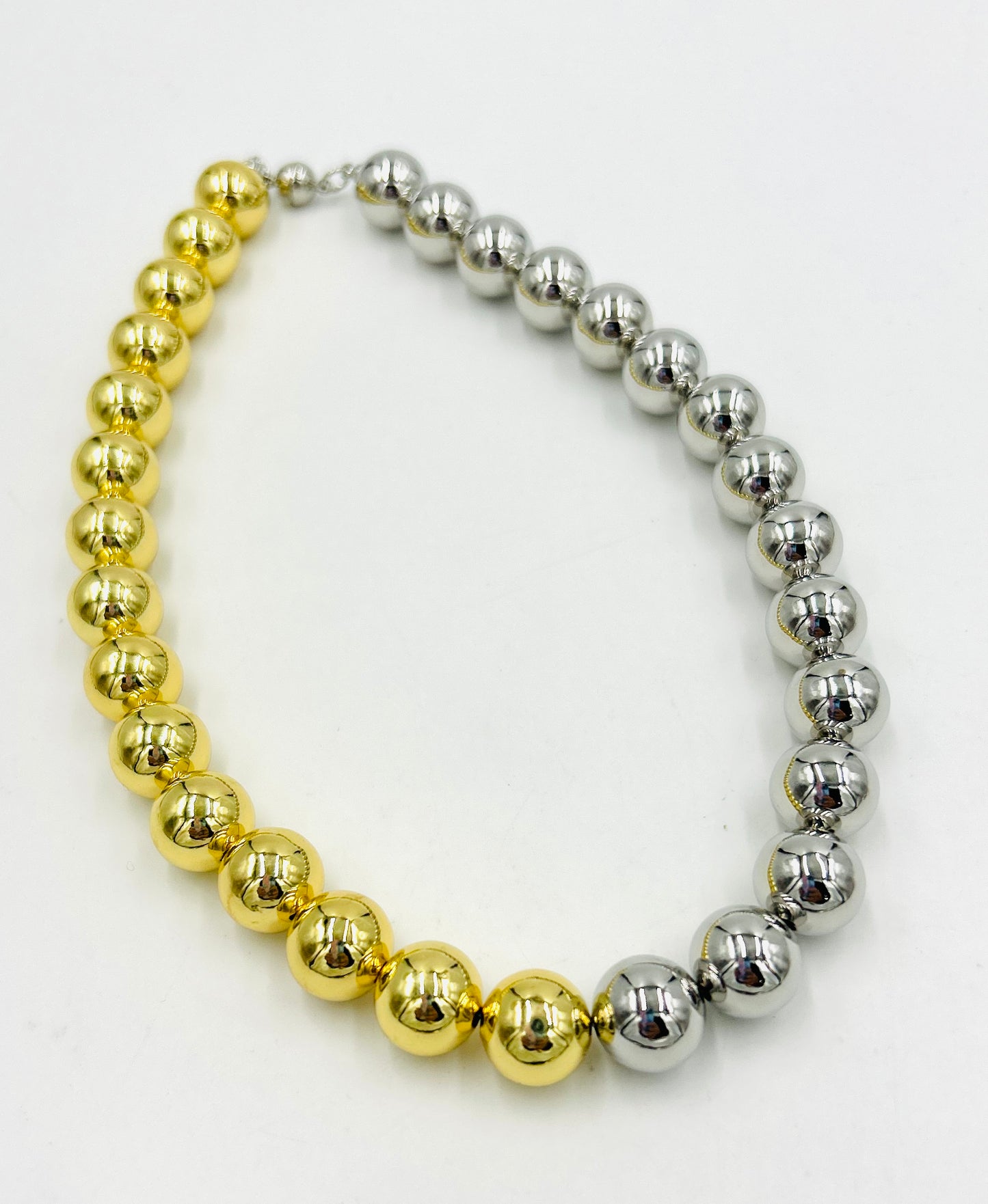 Mixed Metal Ball Beaded Necklace