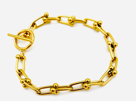 WP - Gold Horseshoe Bracelet