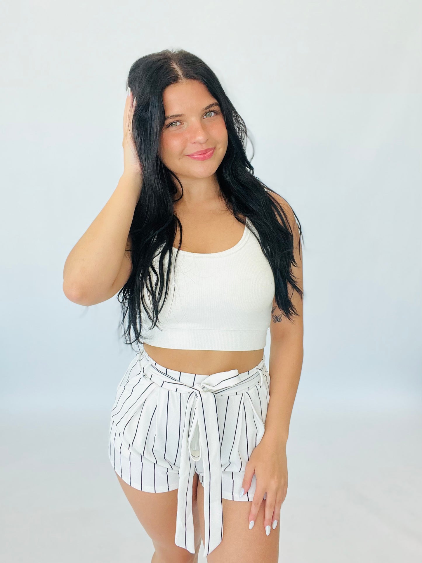 Striped Belted Shorts (Reg)- 3 Colors