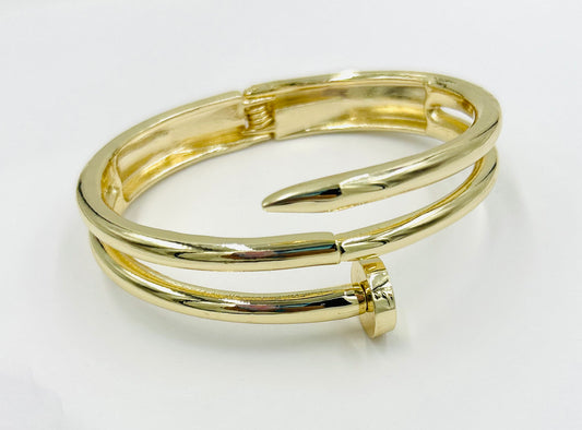 WP - Gold Wrap Around Nail Bracelet