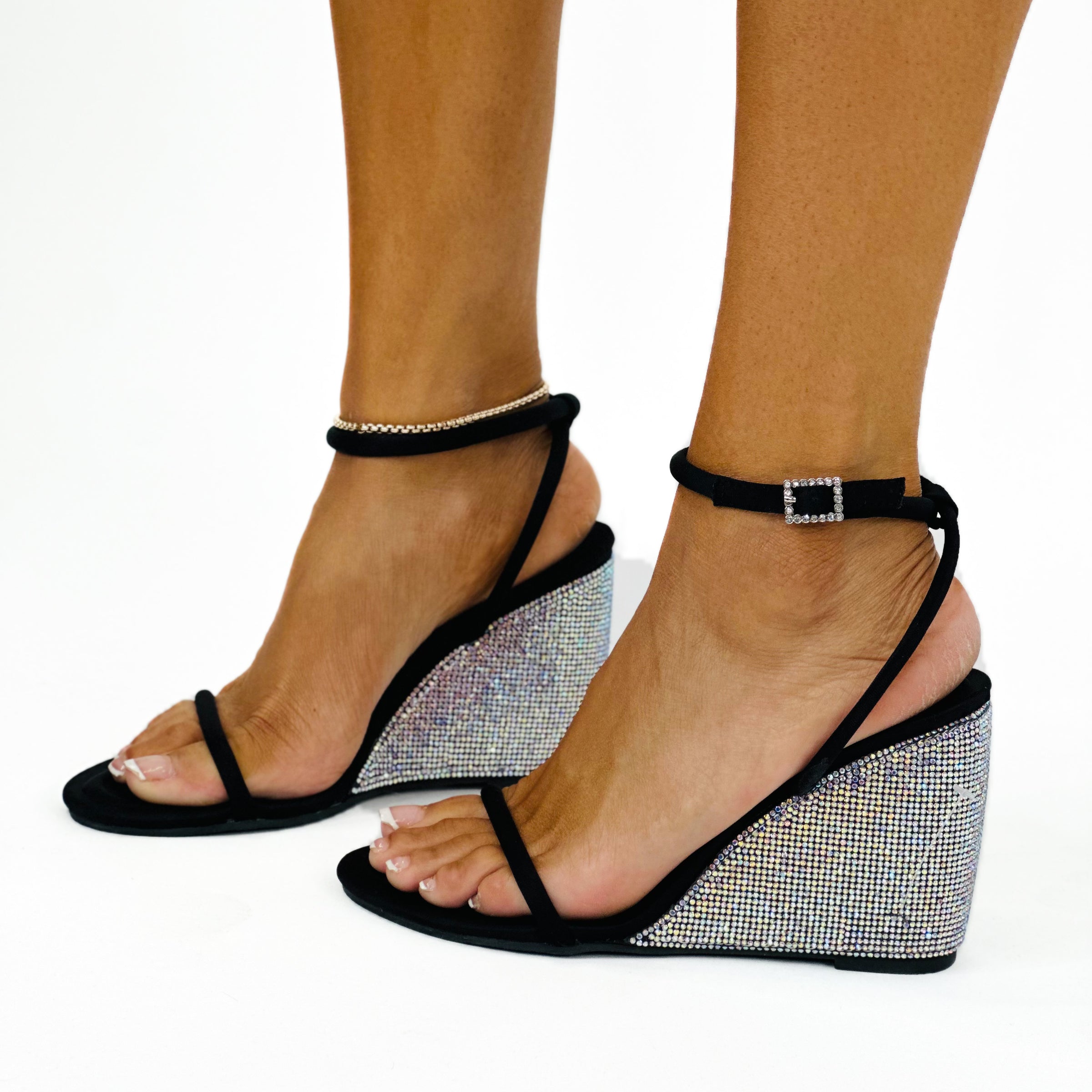 Black Turn Up The Style Wedges – Walker Rose Boutique