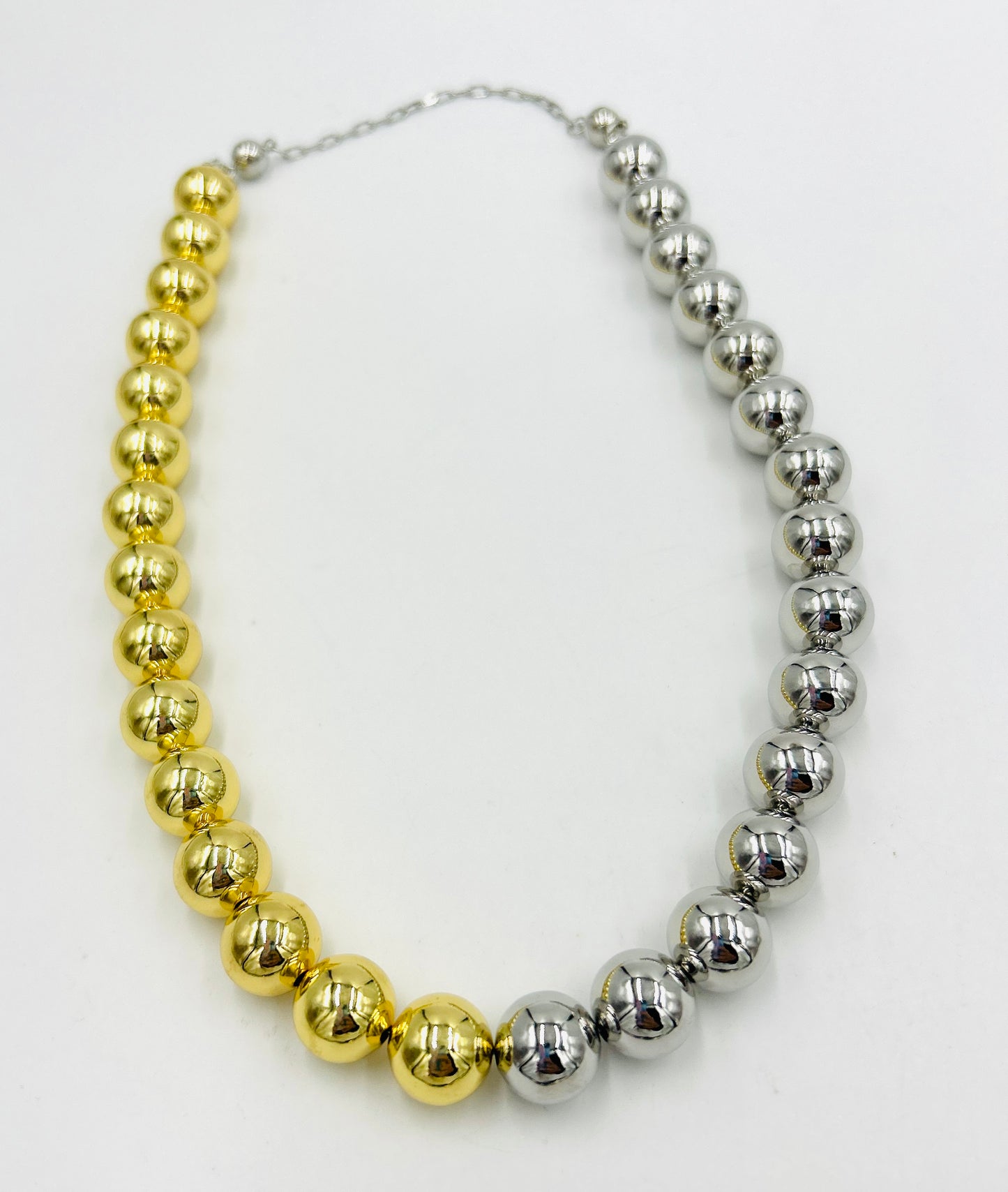 Mixed Metal Ball Beaded Necklace