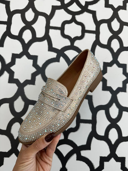 Champagne Step It Up Sparkle Loafers