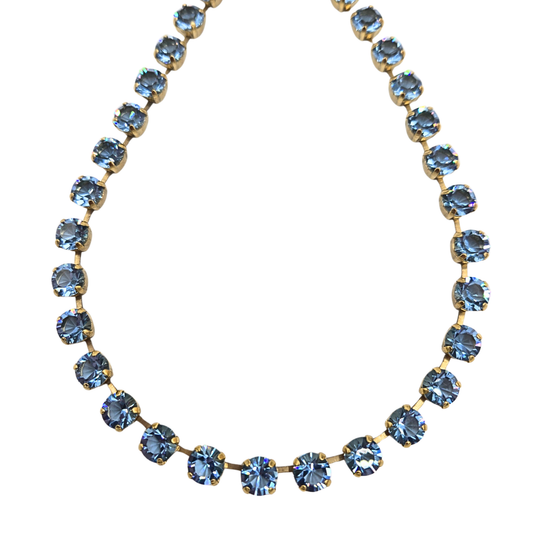 TOVA - The Oakland Necklace in Antique Gold Unfoiled Light Sapphire