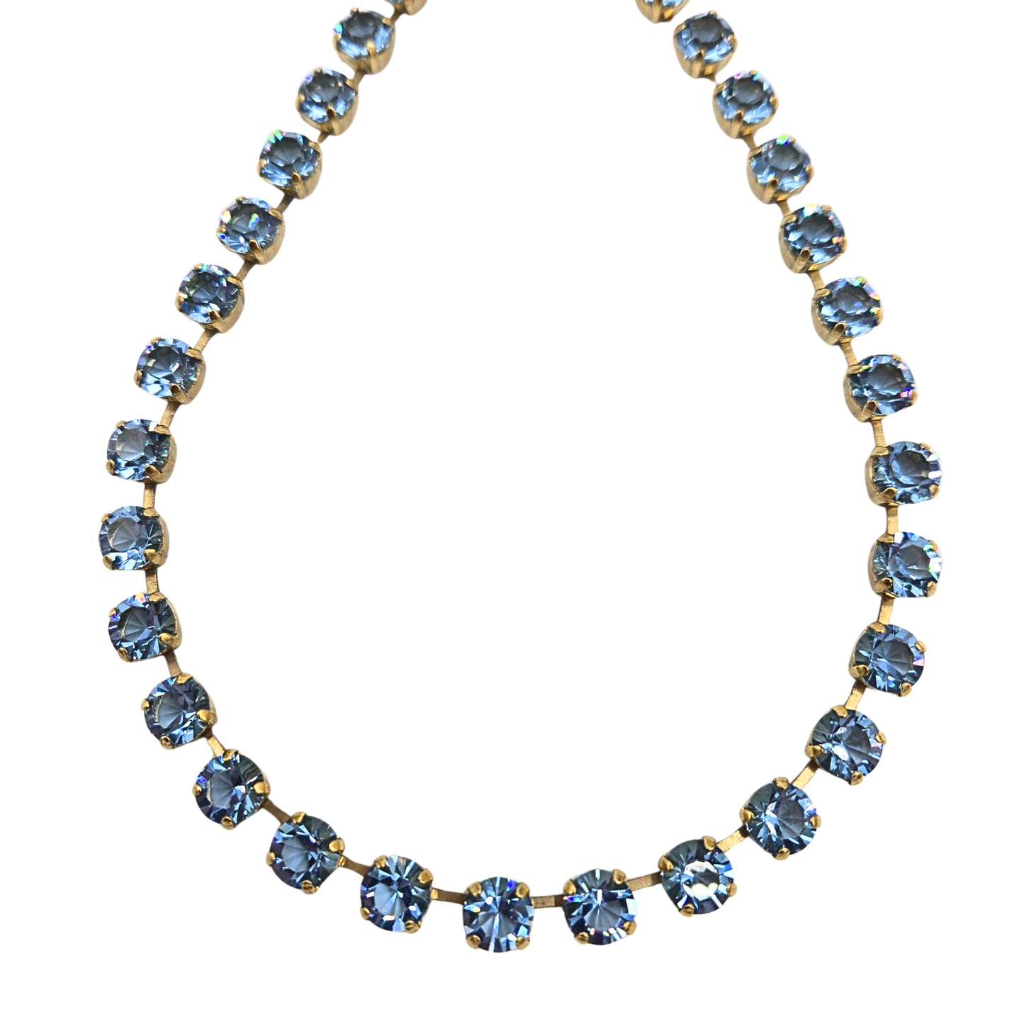 TOVA - The Oakland Necklace in Antique Gold Unfoiled Light Sapphire
