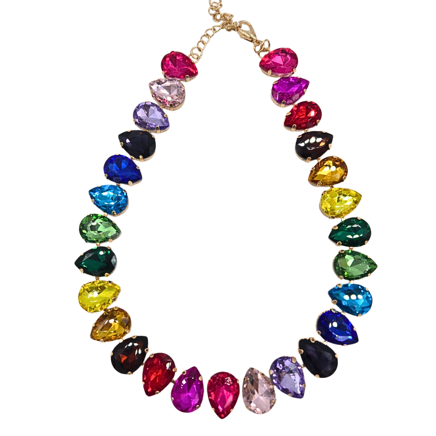 Teardrop Rainbow Jewel Necklace