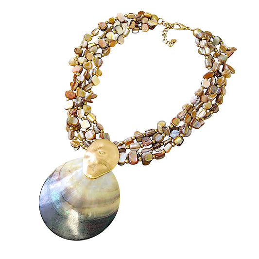Mocha Mousse Seashell Necklace