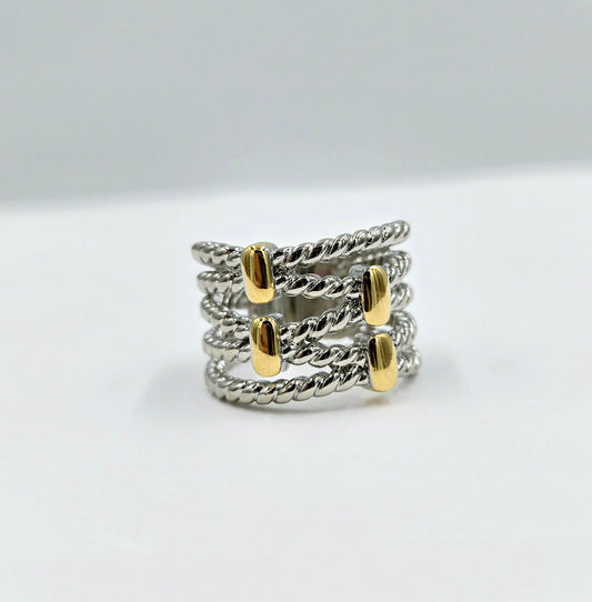 Two Tone Rope Ring (3 sizes)